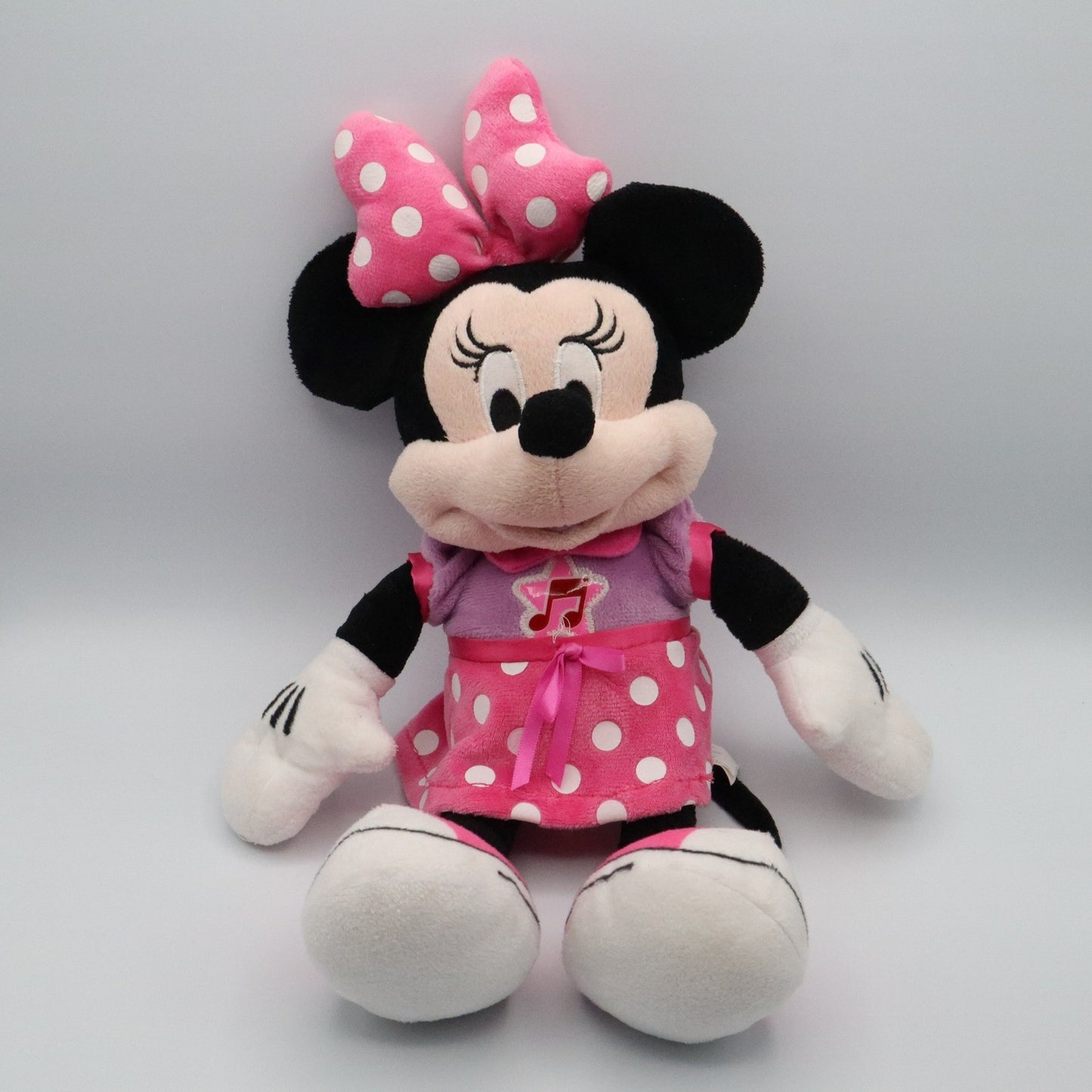 Disney Minnie Mouse Plush Doll 15" Pink Polka Dot Dress Bow Stuffed Toy Gift