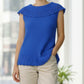 Fiorlini International Blue Sleeveless Knit Top Scallop Hem Lace Vintage 22/24