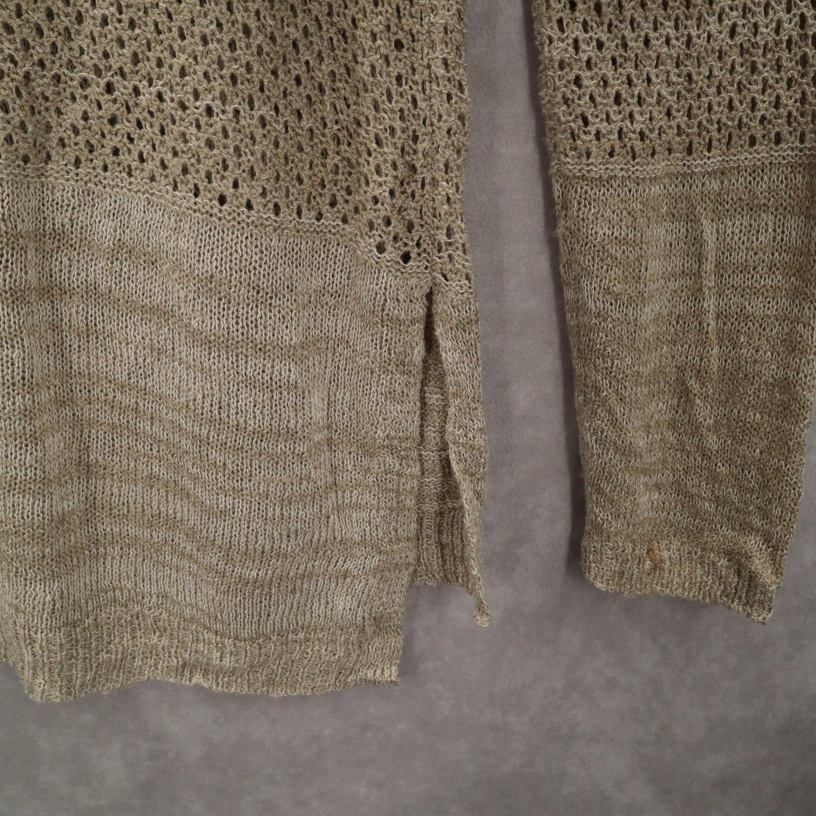 Jack By BB Dakota Tan Linen Cotton Pullover Knit Preppy Sweater Small