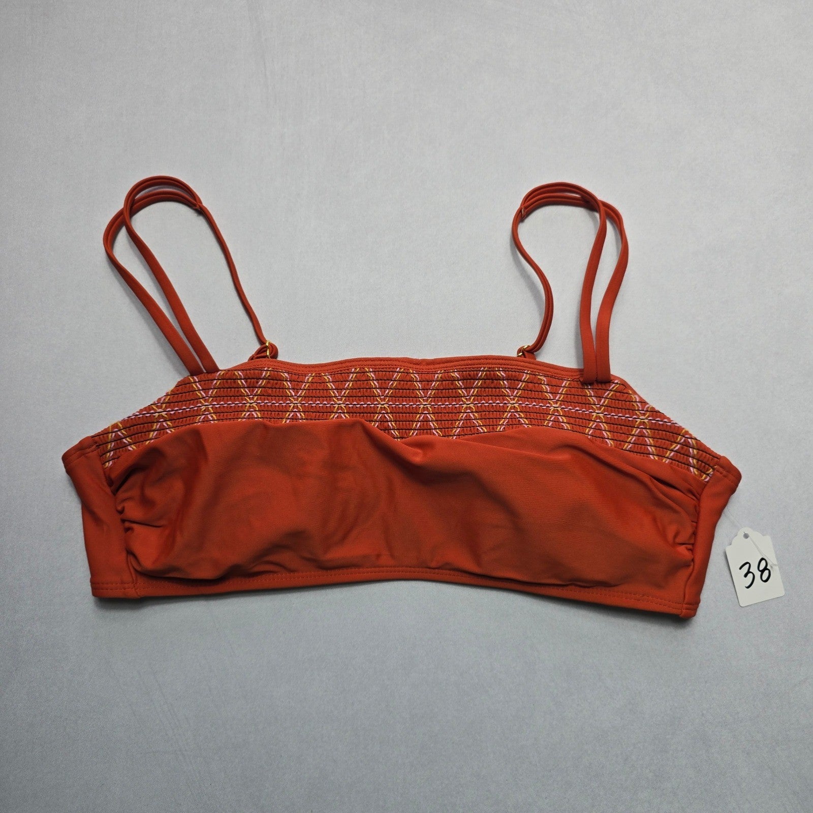 Xhilaration Orange Smock Swim Sports Bra Beach Bralette Bikini Top L Large