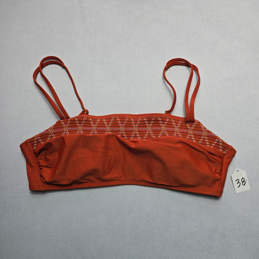 Xhilaration Orange Smock Swim Sports Bra Beach Bralette Bikini Top L Large