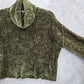 Charlotte Ruse Green Turtleneck Crop Chenille Flare Sleeve Y2K VTG Sweater Small