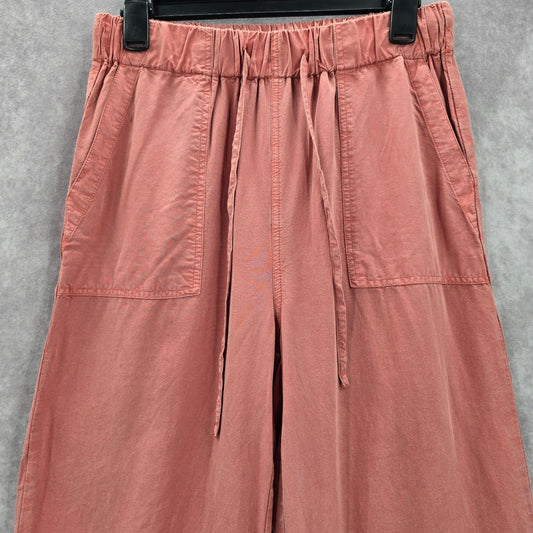Thread & Supply Pink Wide Leg Boho Relaxed Crop Trousers Chic Pants M Medium