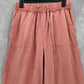 Thread & Supply Pink Wide Leg Boho Relaxed Crop Trousers Chic Pants M Medium