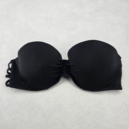 Shade & Shore Black Padded Strapless Swim Sports Bra Beach Bikini Top 34C