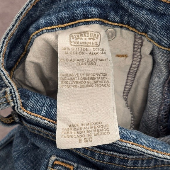 Levi's Strauss Blue Low Rise Bootcut Flare Blue Denim Pants Jeans Short 8