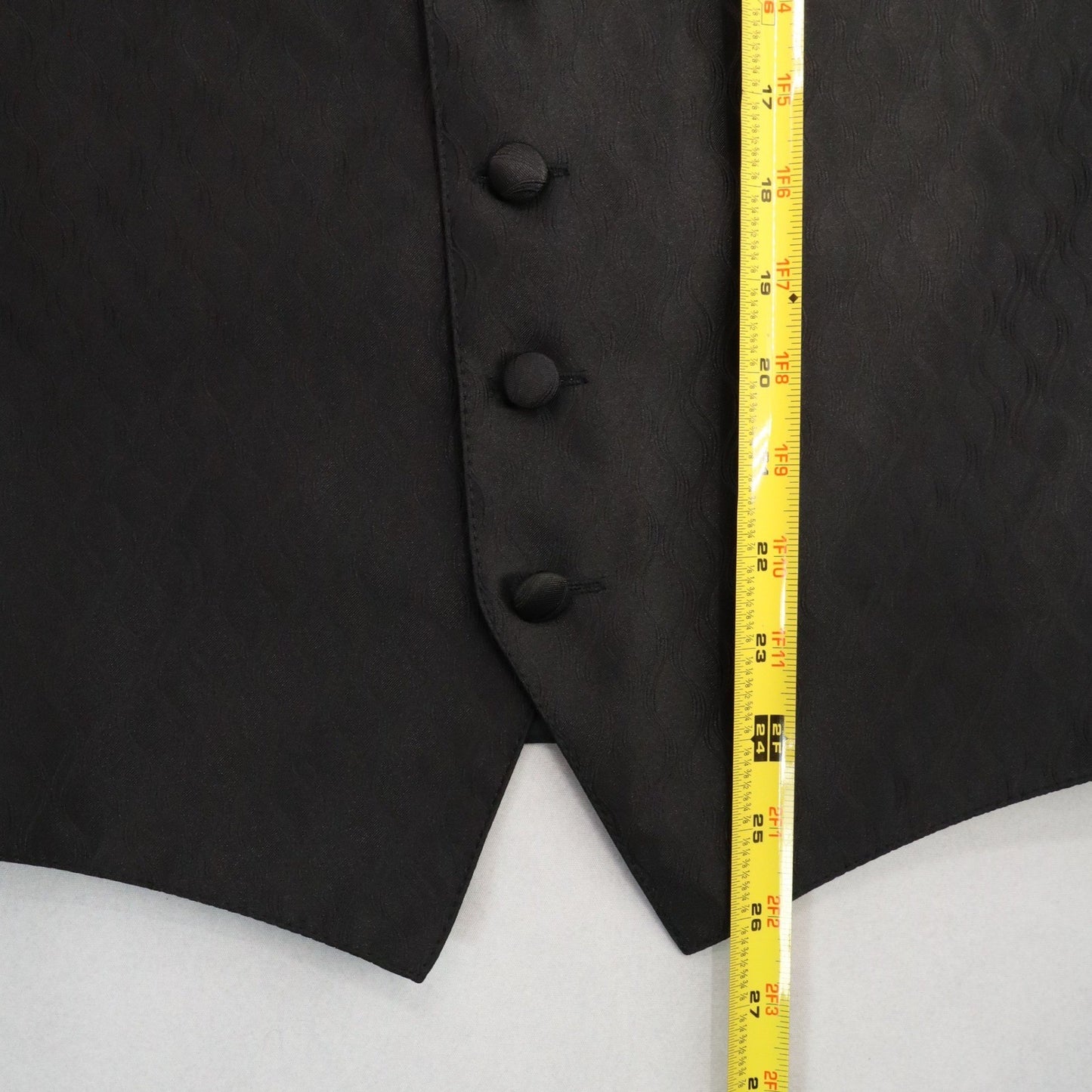 Brandon Michael Black 5 Button Peak Pattern Waistcoat Tuxedo Suit Vest Large 46R