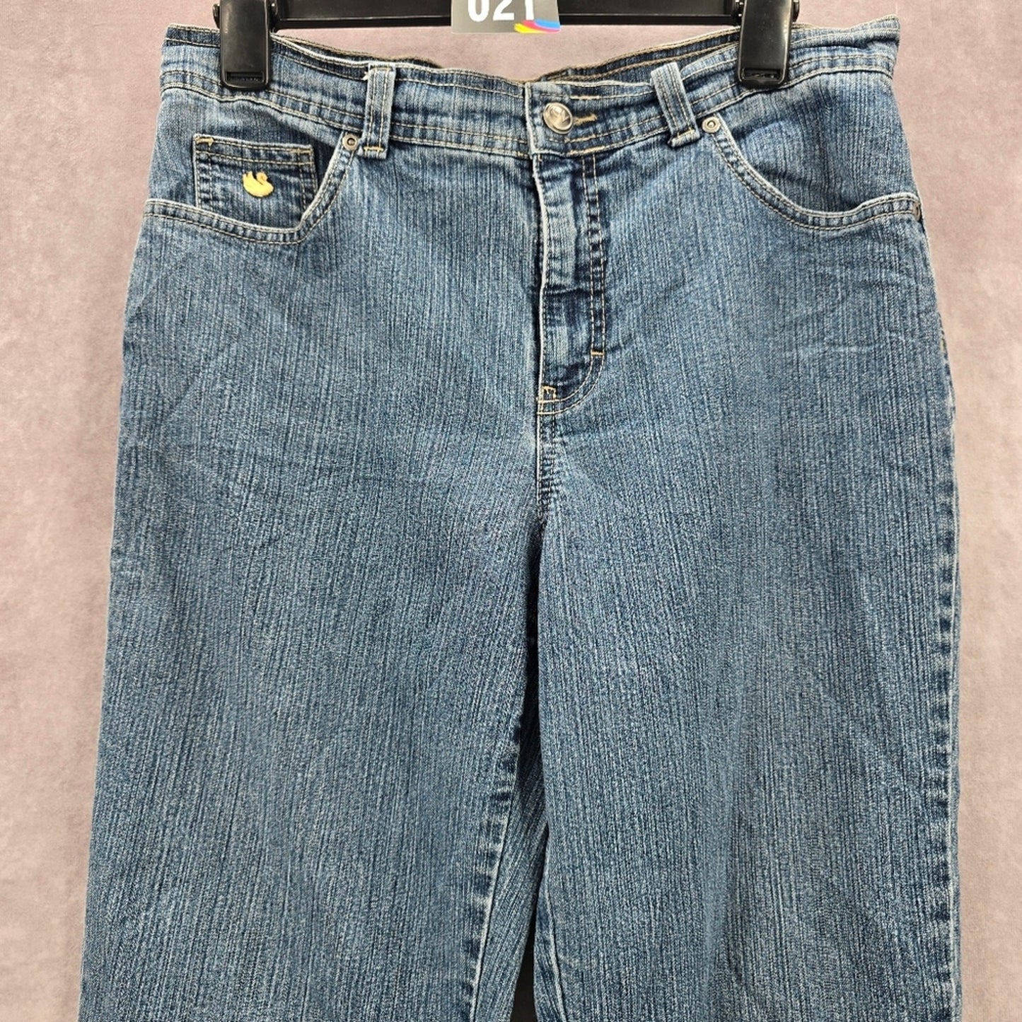 Gloria Vanderbilt Blue Cotton Denim Pants Straight Jeans 12 Short