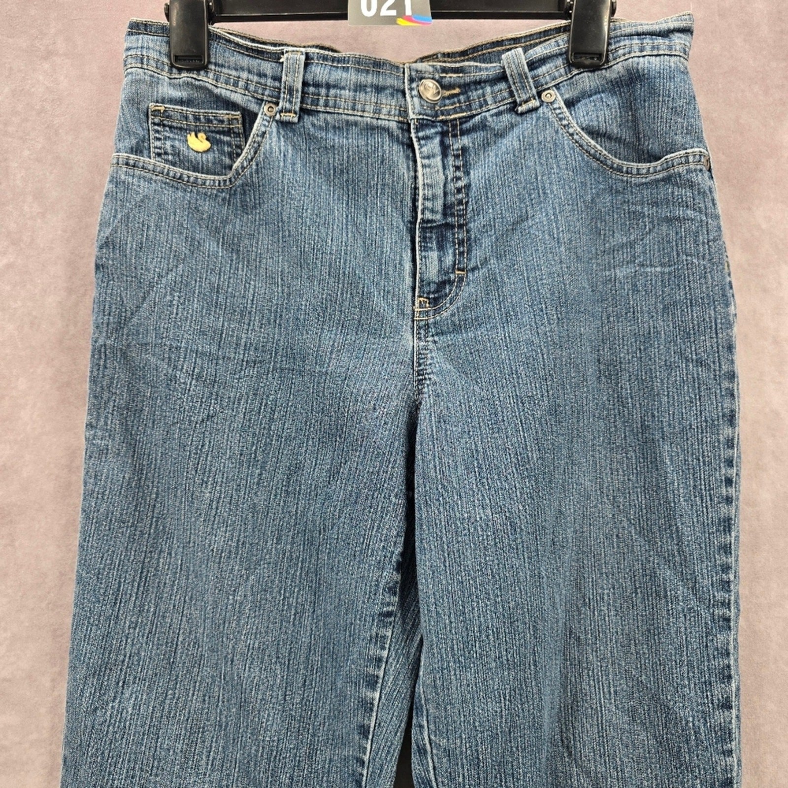 Gloria Vanderbilt Blue Cotton Denim Pants Straight Jeans 12 Short