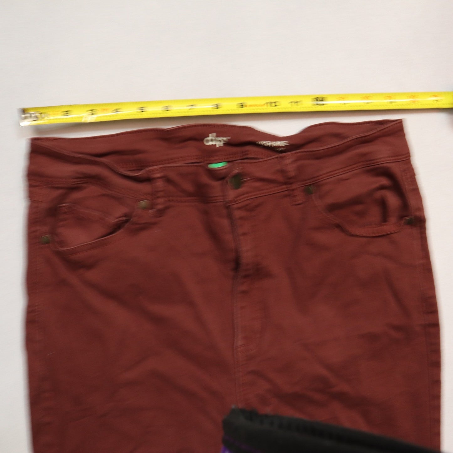 DIP Red High Rise Stretch Colorful Y2K Punk Ankle Skater Cotton Skinny Pants 14