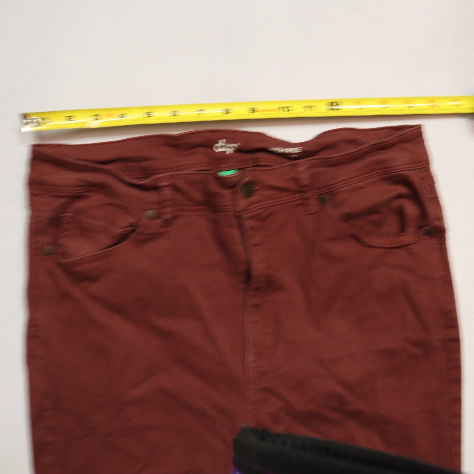 DIP Red High Rise Stretch Colorful Y2K Punk Ankle Skater Cotton Skinny Pants 14