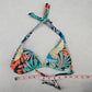 Sun & Sea Green Tropical Padded Tie Swim Sports Bra Beach Bikini Top M Medium