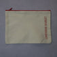 I Love You Most Pink Sequin Heart Patch Red Zipper Canvas Handmade Makeup Bag