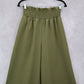 Green Wide Leg Boho Comfy Pull On Straight Leg High Rise Trousers Pant S Small