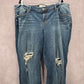 Torrid Denim Blue Distress Straight Tapered Denim Pants Jeans 24XT