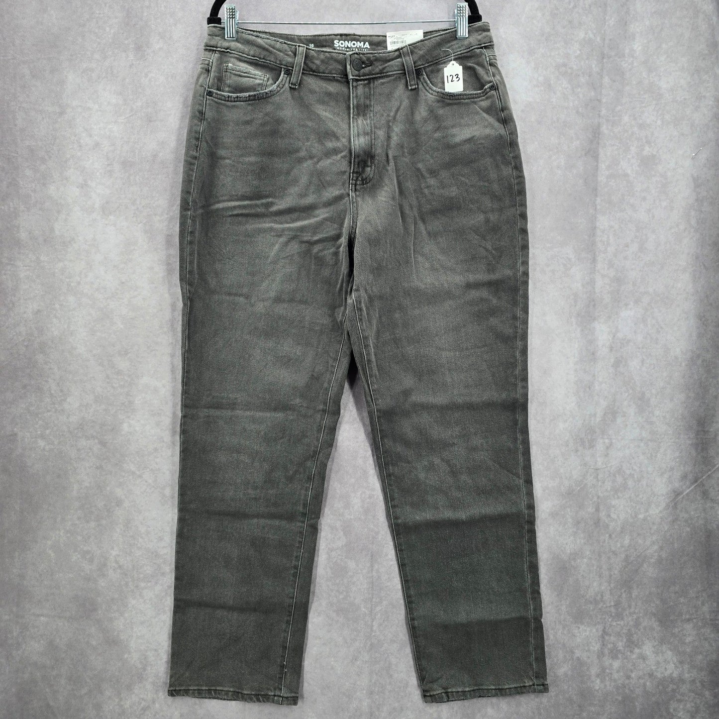 Sonoma Gray Straight Classic High Rise Vintage Style Pants Denim Jeans Plus 16