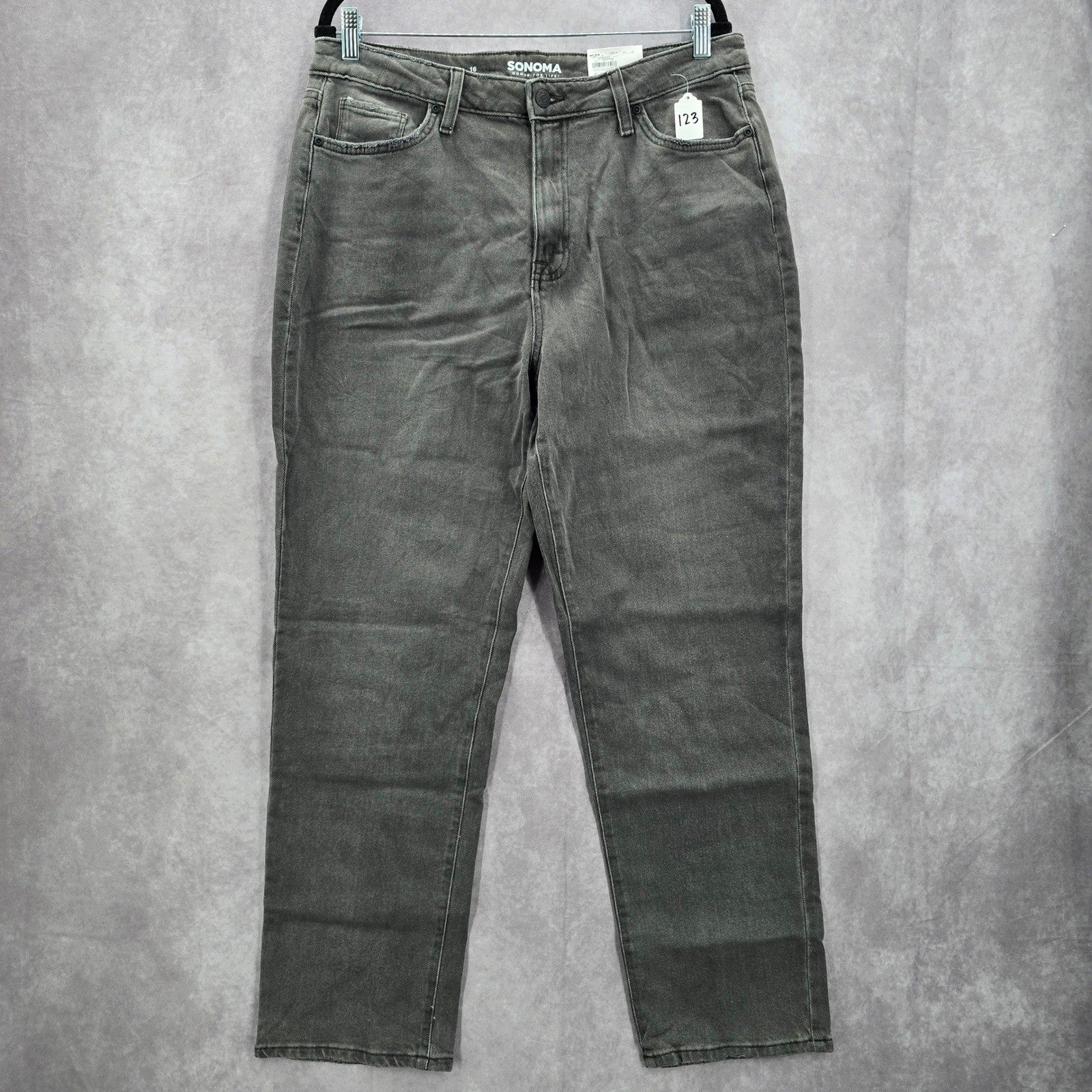 Sonoma Gray Straight Classic High Rise Vintage Style Pants Denim Jeans Plus 16