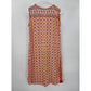 Tunic Top Sleeveless Orange Black Shirt Blouse Size S