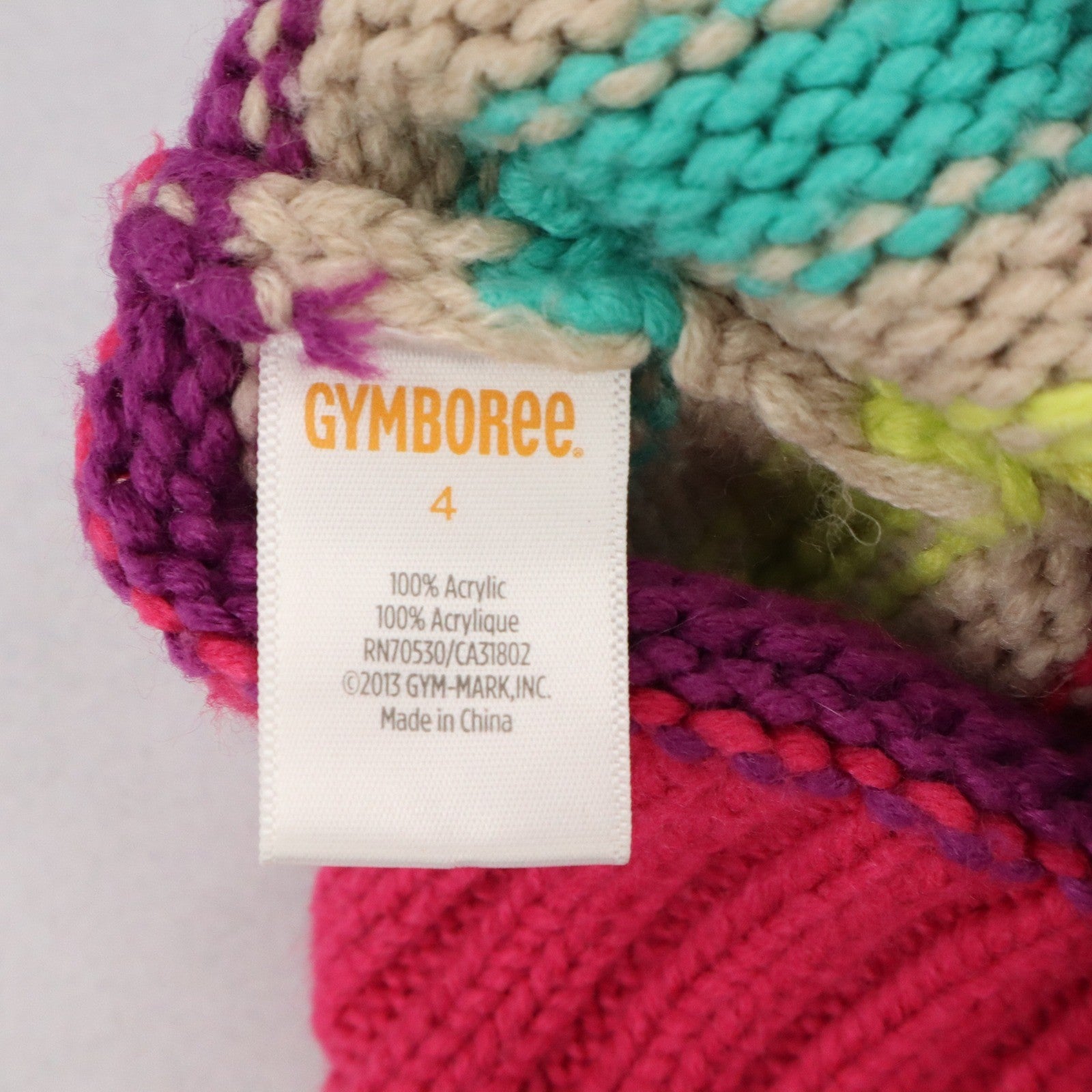 Gymboree Pink Cable Knit Sequin Stripe Y2K Girls Toddler Pom Pom Beanie Cap Hat