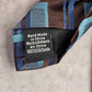 Covington Blue Brown Geometric Square Silk Executive Neck Tie Men's