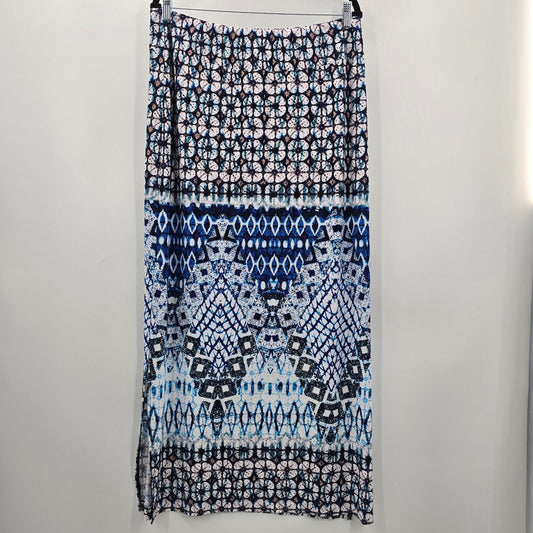 Cato Blue Floral Maxi Long Split Bottoms Boho Cottagecore y2K Skirt Plus 14/16W