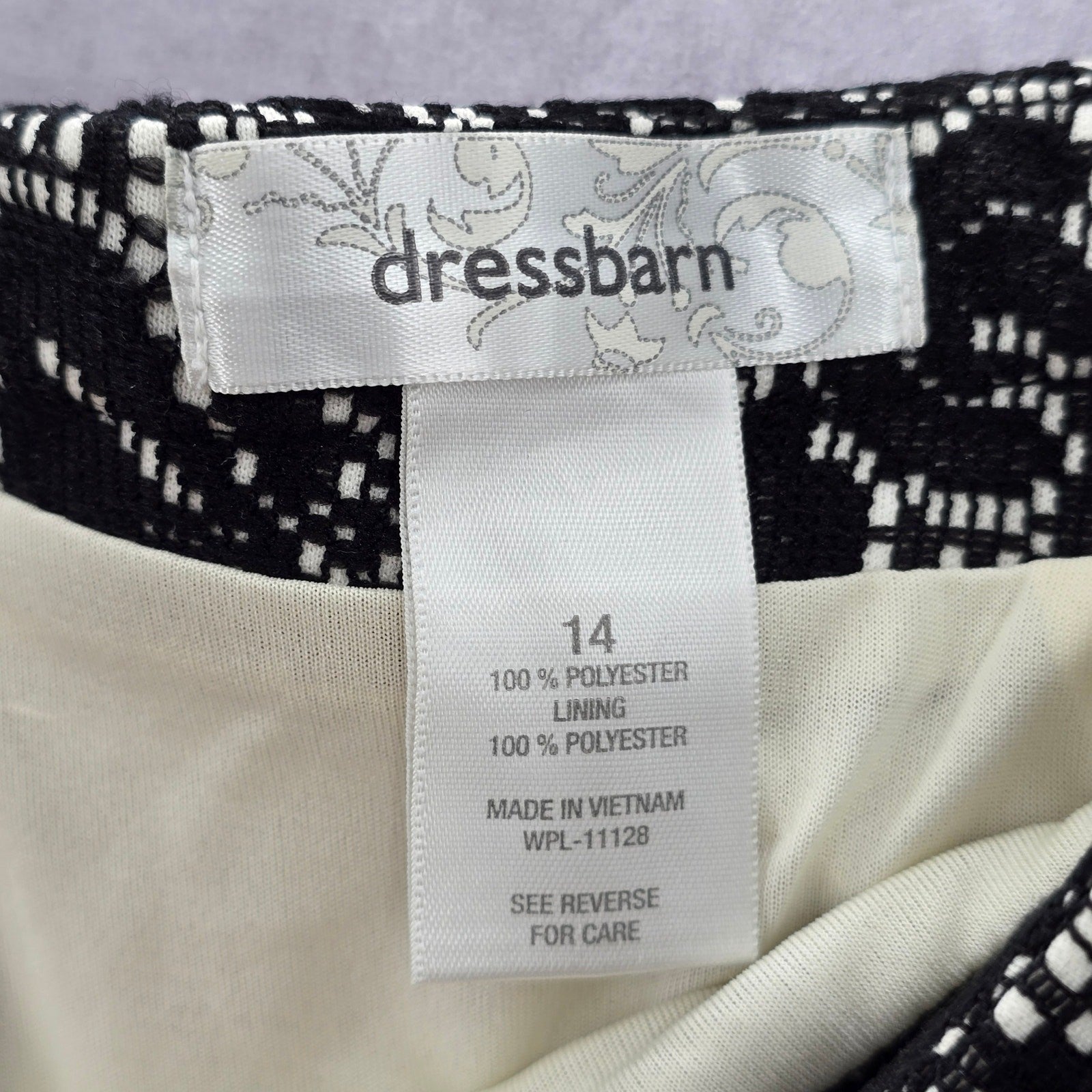 Dressbarn Black Floral Executive Pencil Mini Skirt Plus 14