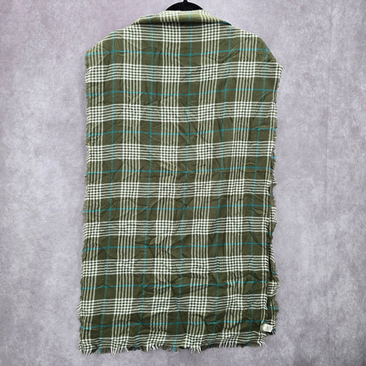 Cato Green Plaid Tartan Long Wrap Hijab Fringe Dupatta Shawl Scarves Scarf