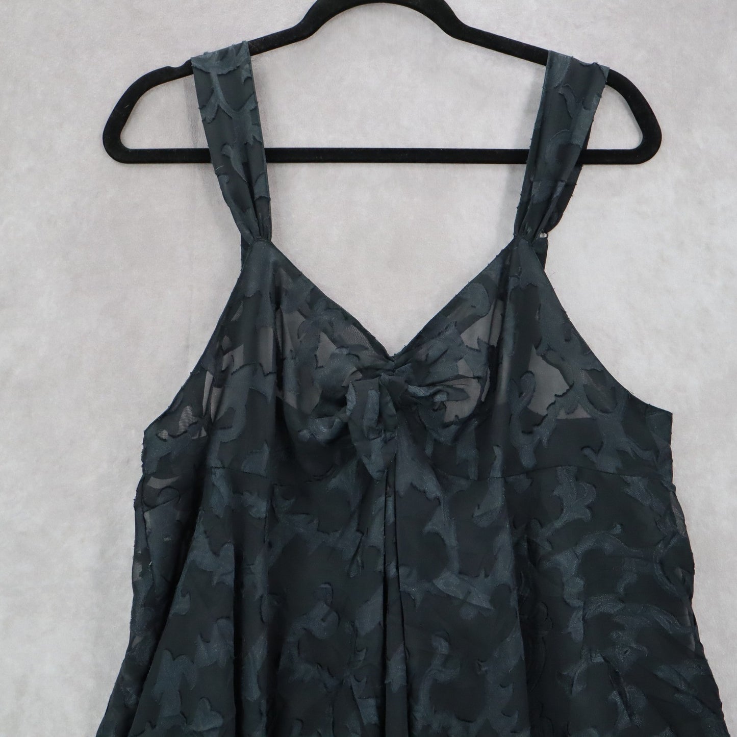 Victoria Secret Blue Black Vintage Floral Intimate Lingerie Sheer Dress Large