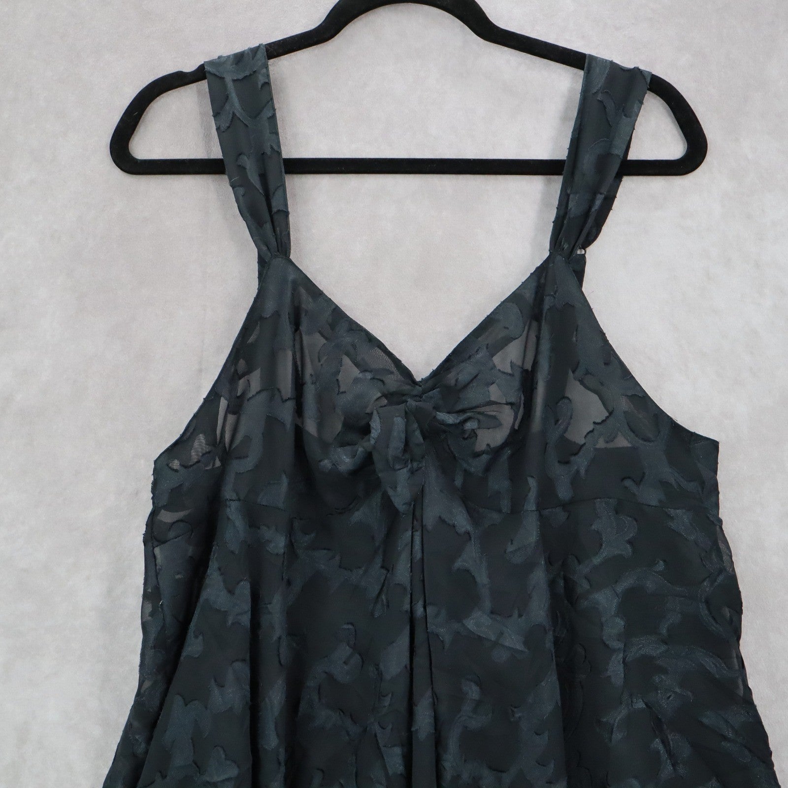 Victoria Secret Blue Black Vintage Floral Intimate Lingerie Sheer Dress Large