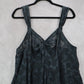Victoria Secret Blue Black Vintage Floral Intimate Lingerie Sheer Dress Large