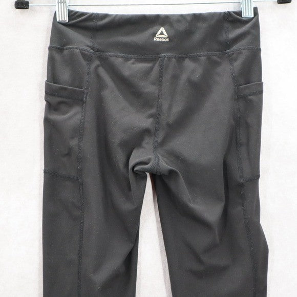 Reebok Black Leggings Sports Crop Ankle Athletic Sports Active Pants L Large