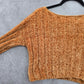 Favlux Yellow Crop Chenille Ribbed Sleeve Y2K VTG Academia Cozy Sweater Small