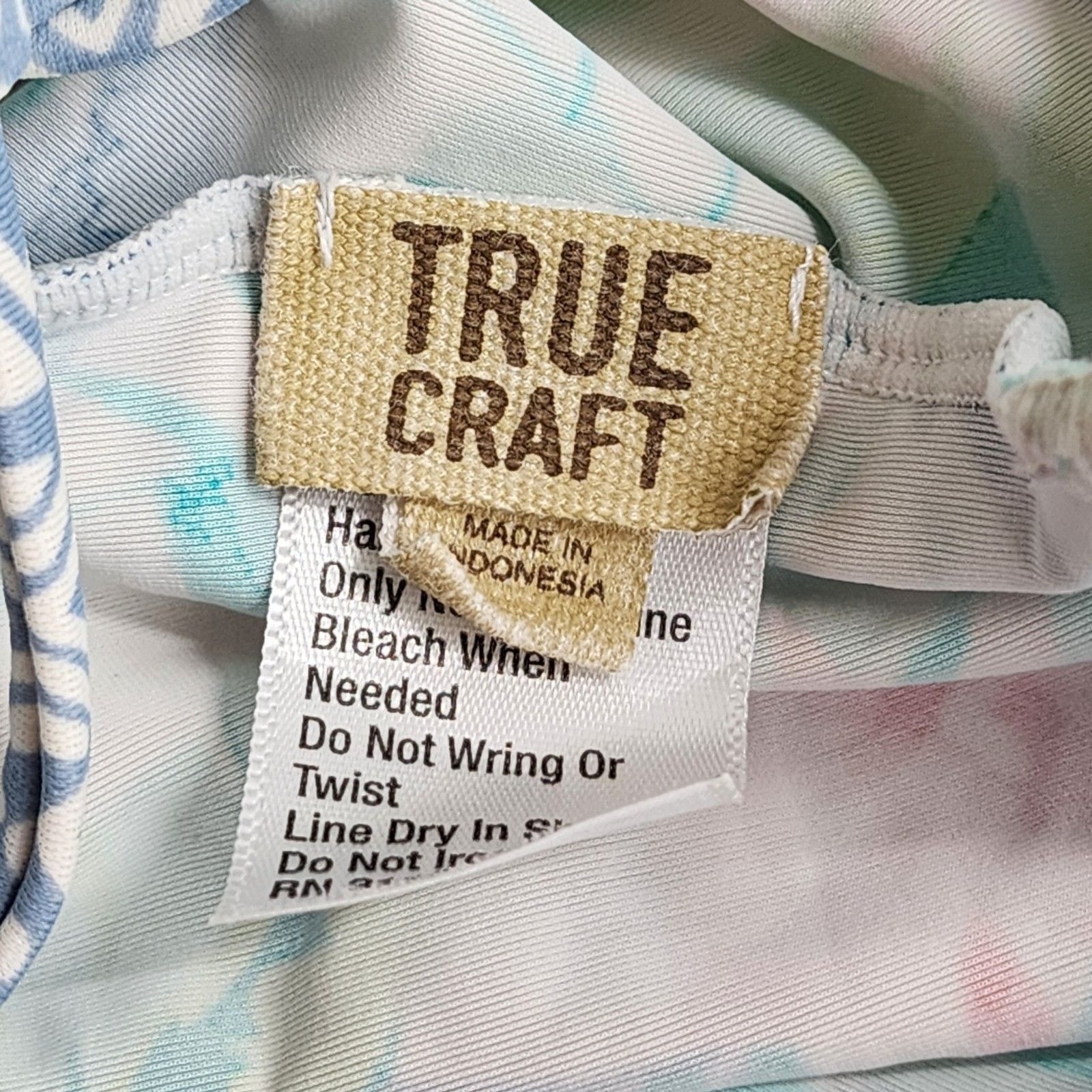 True Craft Green Blue Tankini Swimsuit Swimwear Halter Top Padded Bra Bathing XL