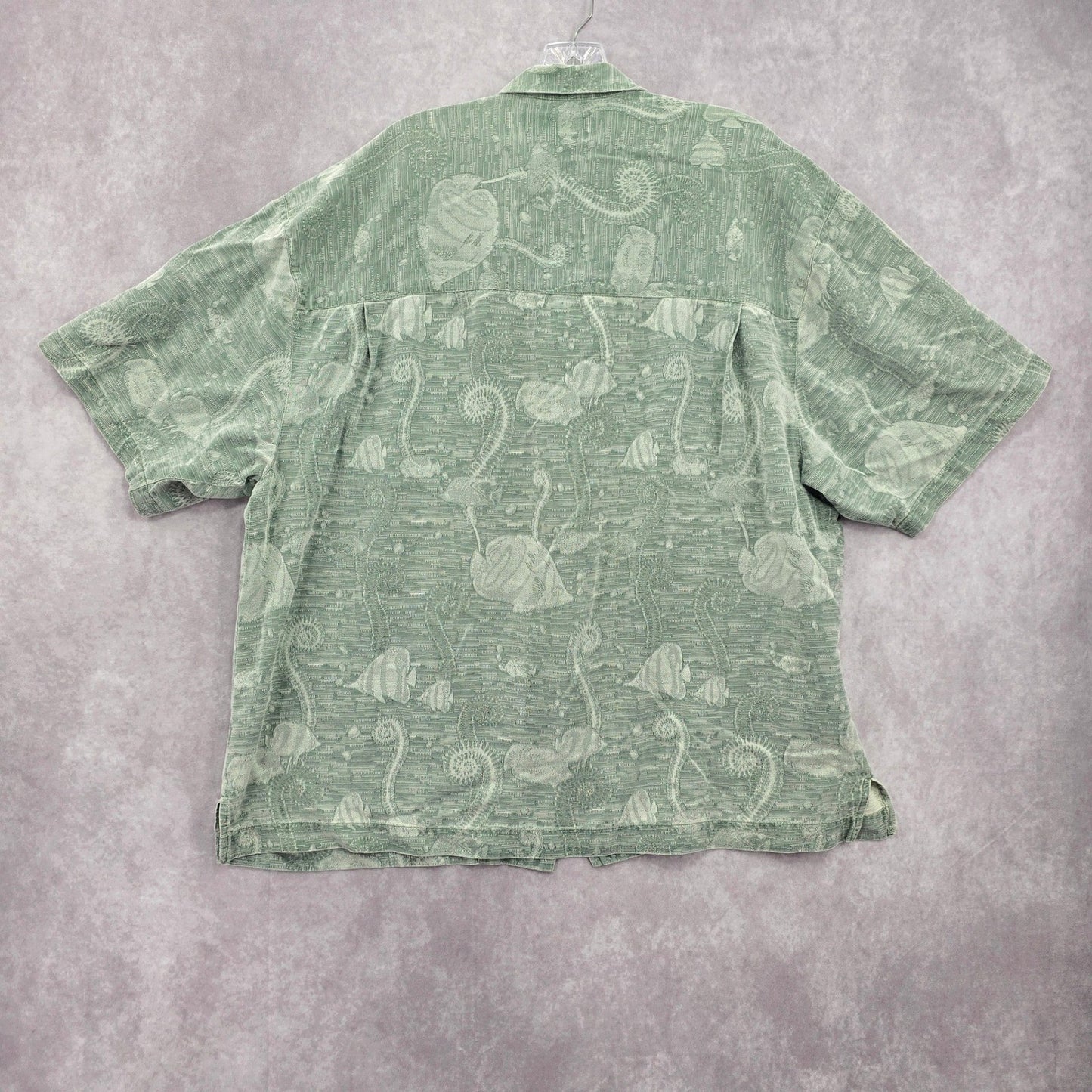 Bermuda Bay Green Tropical Surf Island Vintage Cotton Relax Hawaiian Shirt XXL