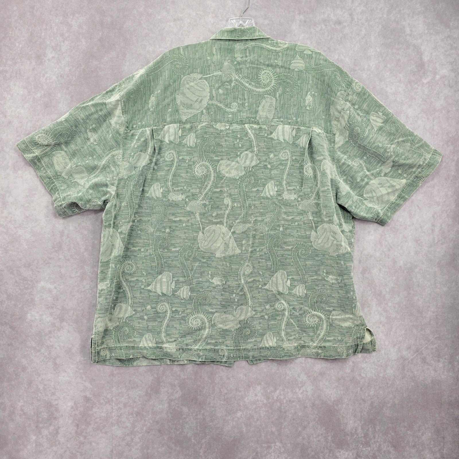 Bermuda Bay Green Tropical Surf Island Vintage Cotton Relax Hawaiian Shirt XXL