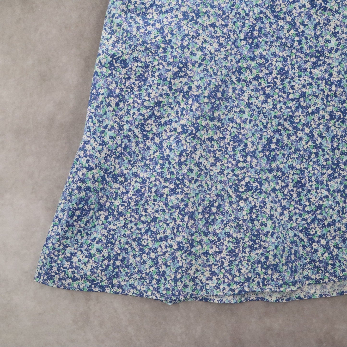 Blue Floral Mini Short Flare Pull On Cotton Tenniscore Boho Skirt S Small