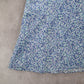 Blue Floral Mini Short Flare Pull On Cotton Tenniscore Boho Skirt S Small