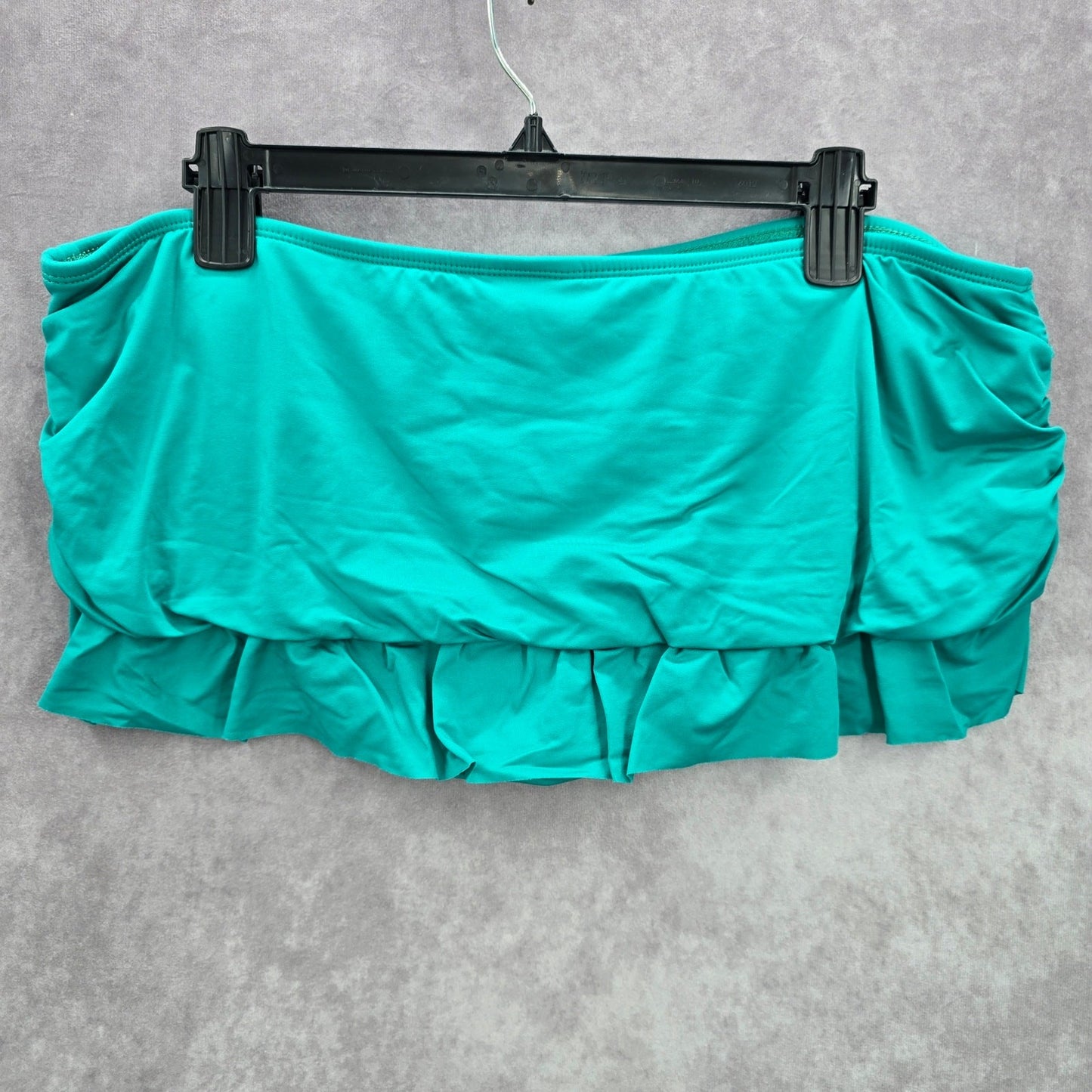 Apt 9 Green Mini Ruffle Stretch Ruched Skort Swimwear Plus 16