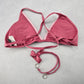 Soluna Pink Lace Tie Padded Boho Beach Bikini Bralette Swim Top S Small