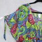 Boho Floral Swirl Sheer Festival Beach VTG Colorful Tunic Cover Up Dress L Large