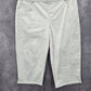 Gloria Vanderbilt White Embroidered Floral Crop Avery Cotton Pants 12