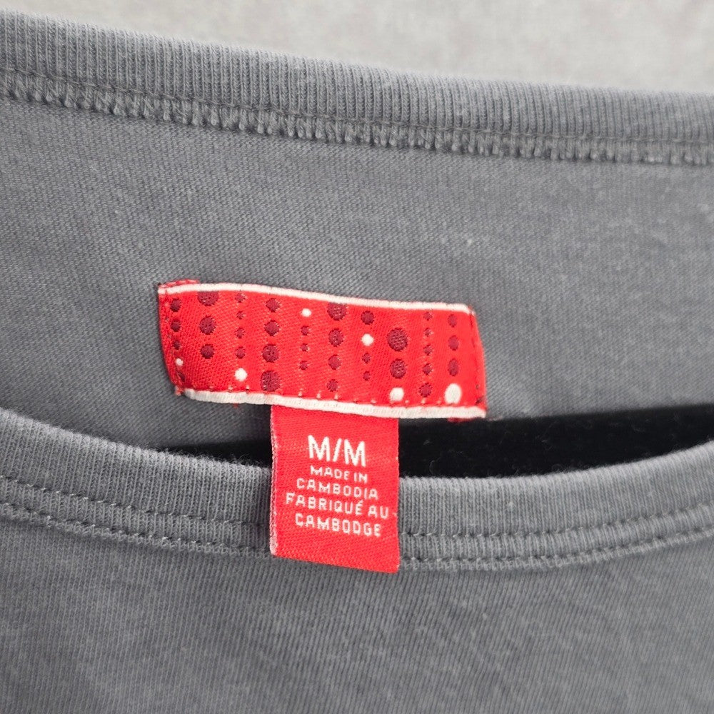 Gray Snow Flake Christmas Holiday Oh What Fun Cozy Winter Print Top Medium