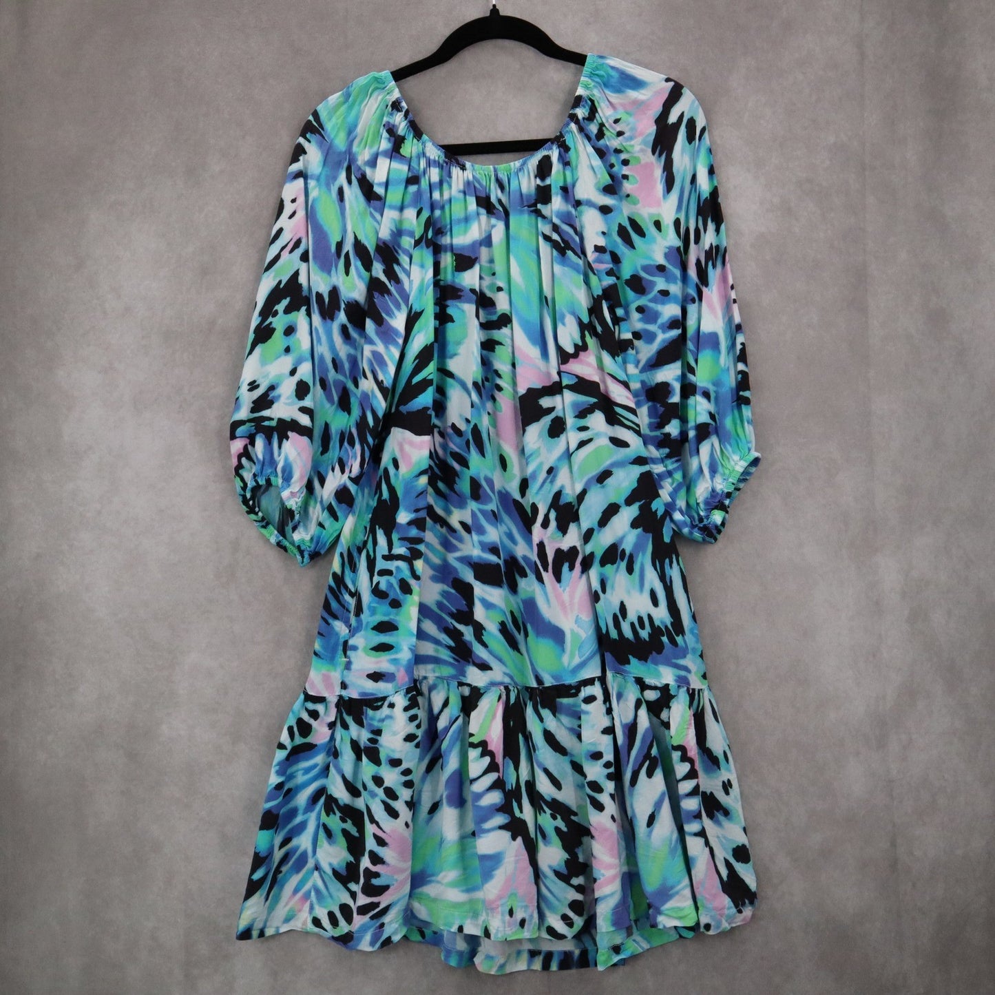 Tommy Bahama Blue Short Fit Flare Preppy Cocktail Business Colorful Dress Small
