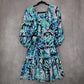 Tommy Bahama Blue Short Fit Flare Preppy Cocktail Business Colorful Dress Small