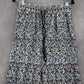 Indero Blue Floral Wide Leg Boho Pull On Straight Leg Trousers Pant L/XL