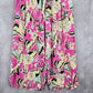 New Look Pink Floral Elastic Crop Belt Beach Boho Wide Leg Pants Trousers XL