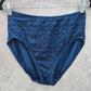Catalina Blue Floral Cutout Chevron Bikini Bottoms Swimwear Medium