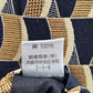 Jun Ashida Gold Blue Geometric Executive Floral Wave 100% Silk Neck Tie