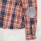 I Love H81 Blue Flannel Plaid Button Up Cotton Patch Western Patch Cowgirl Large