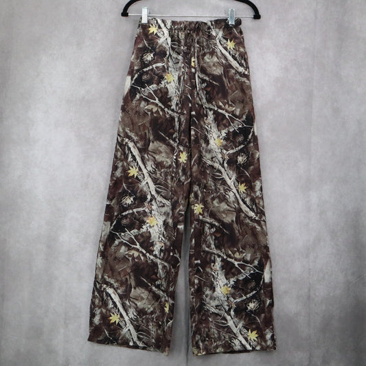 Coolane Camo Wide Leg Straight Leg Drawstring Pull On Trousers Pant S Small